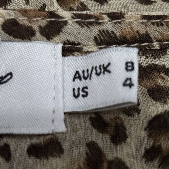 Petal & Pup Top Size 4 Cropped Leopard Print Balloon Sleeve Festival NEW - Picture 9 of 11